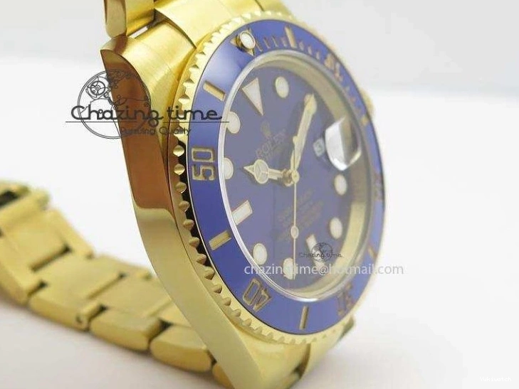 Blue Best ETA2836 BP Submariner Gold Dial Swiss Full Edition 0410